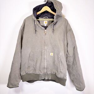 Carhartt Canvas Duck Insulated Hooded Work Coat